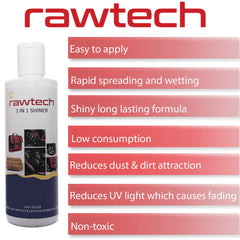 Rawtech 3 In 1 - Dashboard, Tyre & Leather Seats Shine (250ml)