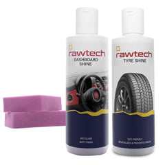 Rawtech Combo of Dashboard Shine, Tyre Shine (250ml Each) and 2 Cleaning sponge